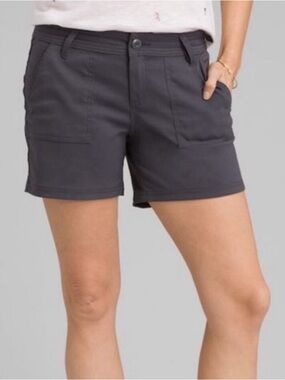 PrAna Olivia stretch quick dry hiking outdoor casual shorts charcoal gray 10
